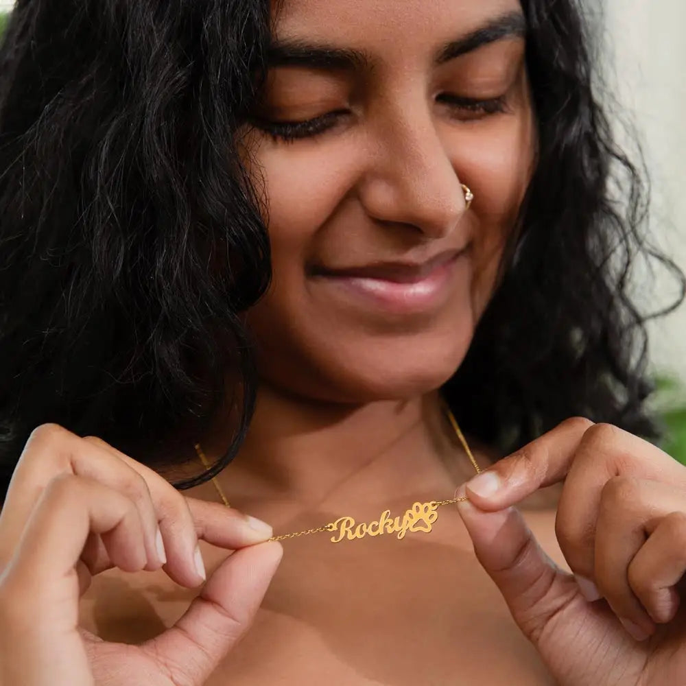 Personalized Pet Paw Necklace Jewelry