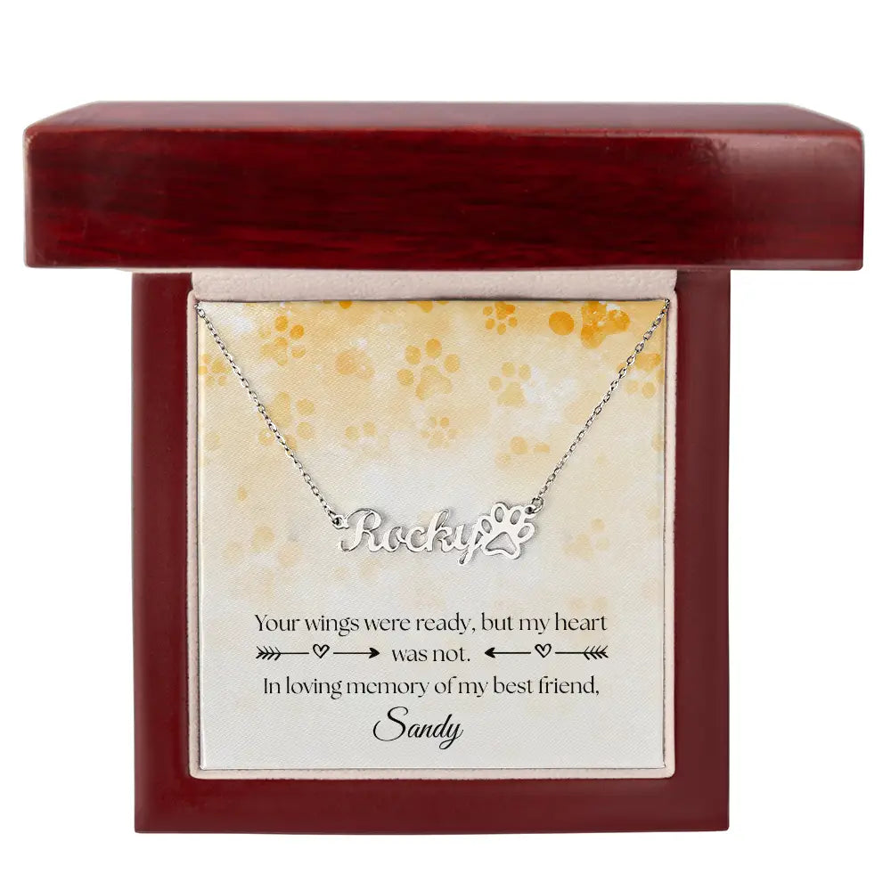 Personalized Pet Paw Necklace Polished Stainless Steel / Luxury Box Jewelry