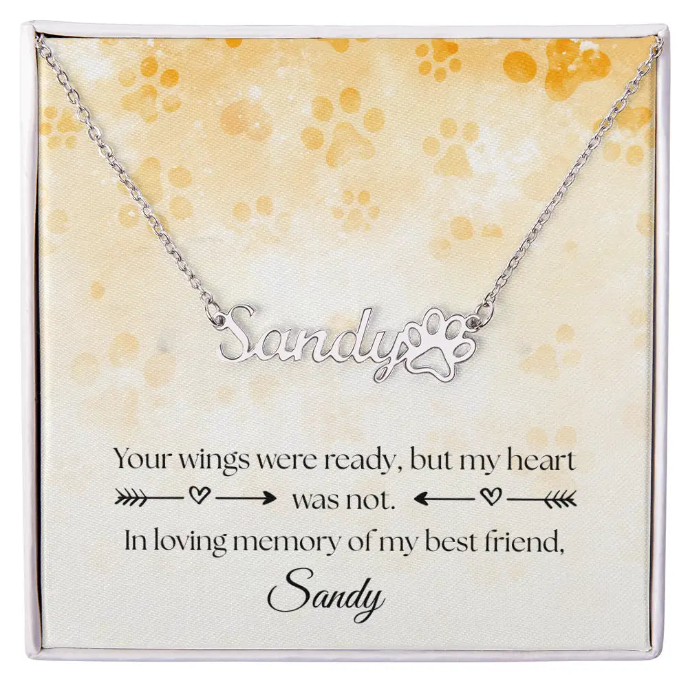 Personalized Pet Paw Necklace Polished Stainless Steel / Standard Box Jewelry