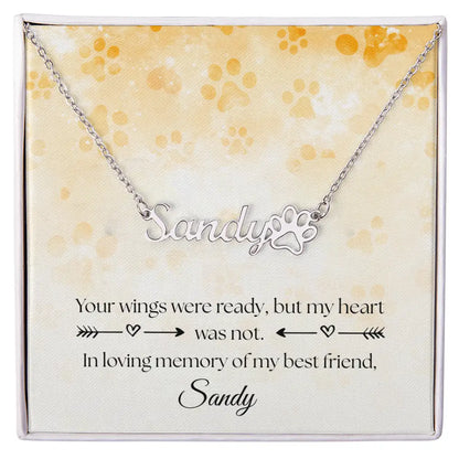 Personalized Pet Paw Necklace Polished Stainless Steel / Standard Box Jewelry