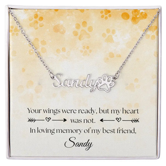 Personalized Pet Paw Necklace Polished Stainless Steel / Standard Box Jewelry