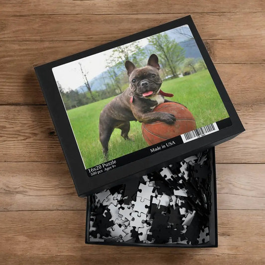 "Custom dog photo puzzle 16×20 – personalized pet memorial puzzle"