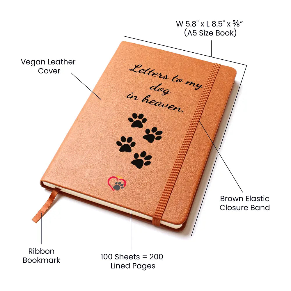 To My Dog In Heaven - Leather Journal - Graphic Journal - Accessory